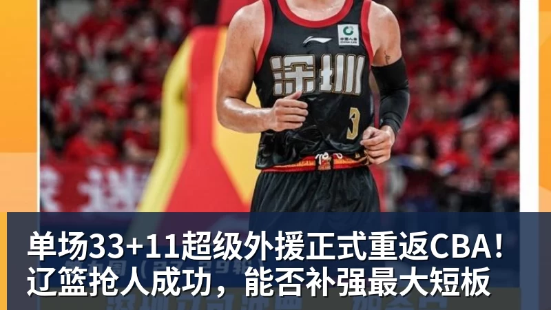 nba竞猜单场33+11超级外援正式重返CBA！辽篮抢人成功，能否补强最大短板